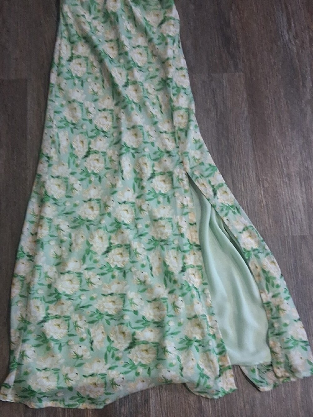 Astr Mint Floral Maxi Dress with Puff Sleeves - Picture 5 of 5
